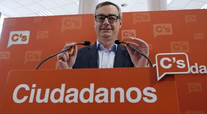 José Manuel Villegas, vicesecretario general de Ciudadanos, este domingo en Madrid.