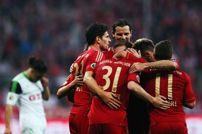 Los jugadores del Bayern celebran el pase a la final