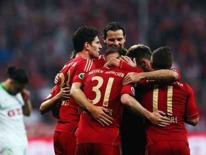 Los jugadores del Bayern celebran el pase a la final