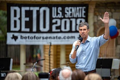 Beto O'Rourke en un acto de campaña en Del Río, Texas, el pasado 22 de septiembre.