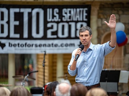 Beto O'Rourke en un acto de campaña en Del Río, Texas, el pasado 22 de septiembre.