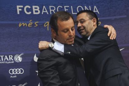 Josep Maria Bartomeu i Sandro Rosell en una imatge d'arxiu.