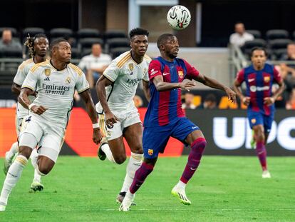 Ousmane Dembélé en su último partido contra el Real Madrid en el clásico disputado por el Barça en Dallas (EE UU).