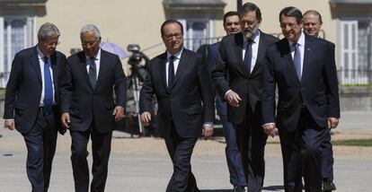 Mariano Rajoy junto a los dirigentes de Italia, Portugal, Francia, Grecia, Chipre y Malta.