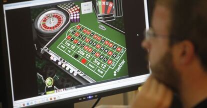 Un usuario durante una sesión de juego de la ruleta de Betfair online.