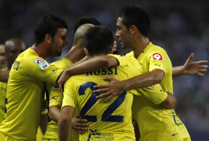 Los jugadores del Villareal celebran la victoria