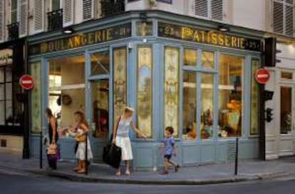 Panadería en el barrio de Le Marais, en París.