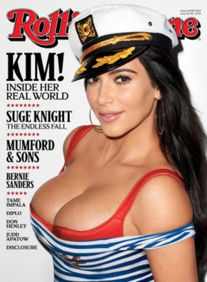 Kim Kardashian, en la portada de la revista 'Rolling Stone' del mes de julio.