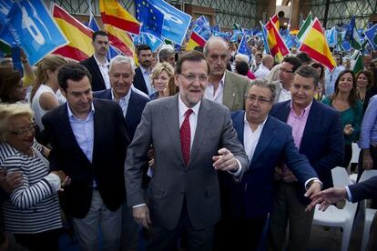 Mariano Rajoy, en el mitin del PP en Sevilla. 