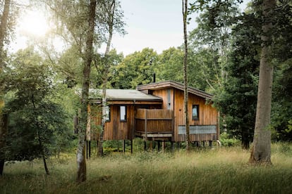 One of the treehouses in Lanrick, Perthshire, Scotland.