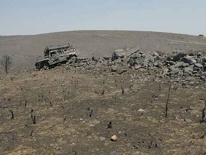 Un paraje arrasado por el incendio de Guadalajara, en julio de 2005.