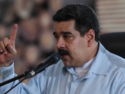 Venezuela's President Nicolás Maduro giving a speech last week.