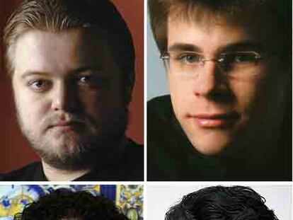 De izquierda a derecha y de arriba abajo: el finlandés Mikko Franck, el checo Jakub Hrusa, el venezolano Gustavo Dudamel y el ruso Tugan Sokhiev.