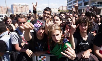 Asistentes al festival Rock in Rio, ayer en Lisboa.