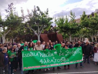 Manifestación en Logroño en contra de la beca universal para los alumnos de Bachillerato.