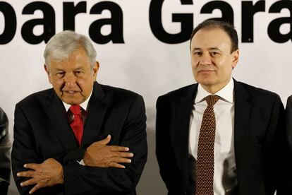 Andres Manuel Lopez Obrador y Alfonso Durazo, este jueves.