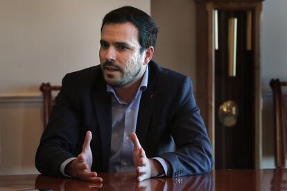 Alberto Garzón, durante un momento de la entrevista. 