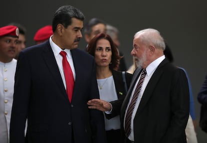 Nicolás Maduro y Luiz Inácio Lula da Silva en el Palacio Itamaraty en Brasilia (Brasil), en mayo de 2023.