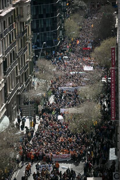 Manifestació al centre de Barcelona.