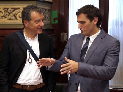 Albert Rivera amb el l&iacute;der del partit grec To Potami, Stavros Theodorakis.