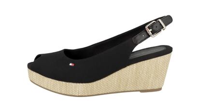 Black Tommy Hilfiger wedges.