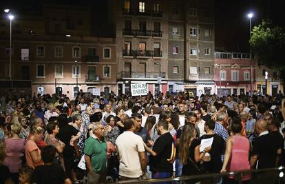 Manifestació, el 2014, contra els pisos turístics.