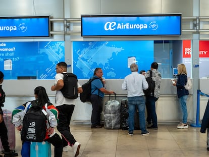 Mostrador de Air Europa en el aeropuerto de Madrid-Barajas.