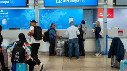 Mostrador de Air Europa en el aeropuerto de Madrid-Barajas.