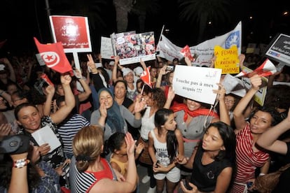 Manifestación por los derechos de la mujer en Túnez el pasado 13 de agosto.