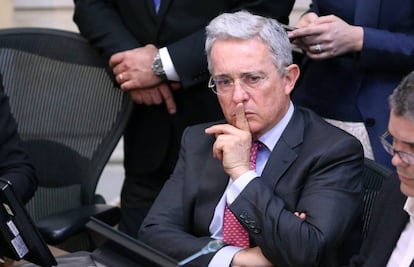 Álvaro Uribe, en el Senado.