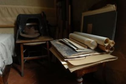 Interior de la casa y estudio del pintor Giorgio Morandi, en Bolonia.