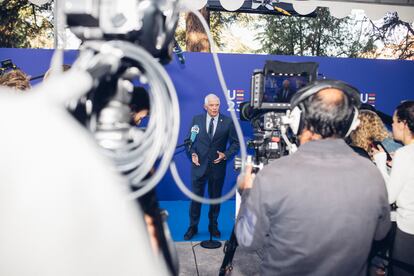 Josep Borrell, alto representante de la Unión para Asuntos Exteriores y de Seguridad, llega al Consejo de Asuntos Exteriores, en Toledo, el 29 de agosto. Los asuntos de exteriores, seguridad y defensa son los únicos que no dirige la presidencia de turno.