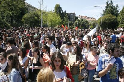 Imagen de los estudiantes llegando a San Caetano
