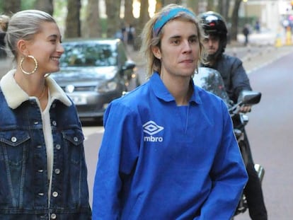 Justin Bieber y Hailey Baldwin, en septiembre de 2018 en Londres.