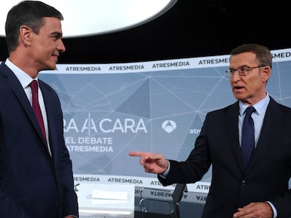 Imagen previa al debate electoral entre Pedro Sánchez y Alberto Núñez Feijóo.