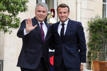 Los presidentes de Colombia, Iván Duque, y de Francia, Emmanuel Macron.