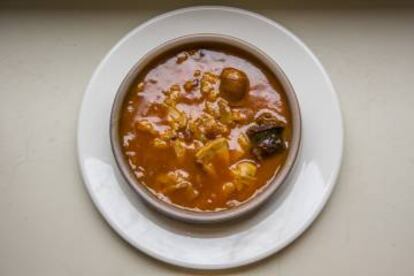 Plato de callos del restaurante Prístino, en Madrid.