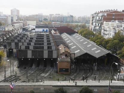 Las cocheras de metro en Cuatro Caminos. 