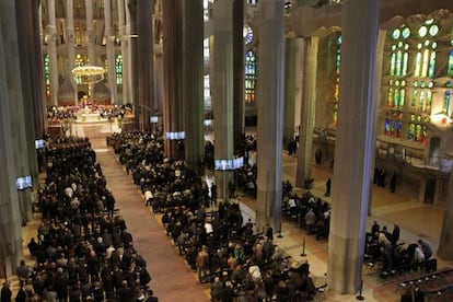 Vista general del funeral a la Sagrada Fam&iacute;lia.