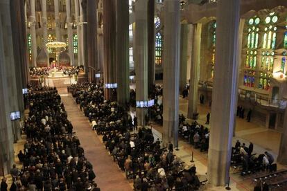 Vista general del funeral a la Sagrada Família.
