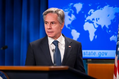 El secretario de Estado de EE UU, Antony Blinken, durante una conferencia de prensa en Washington el pasado 15 de agosto. 