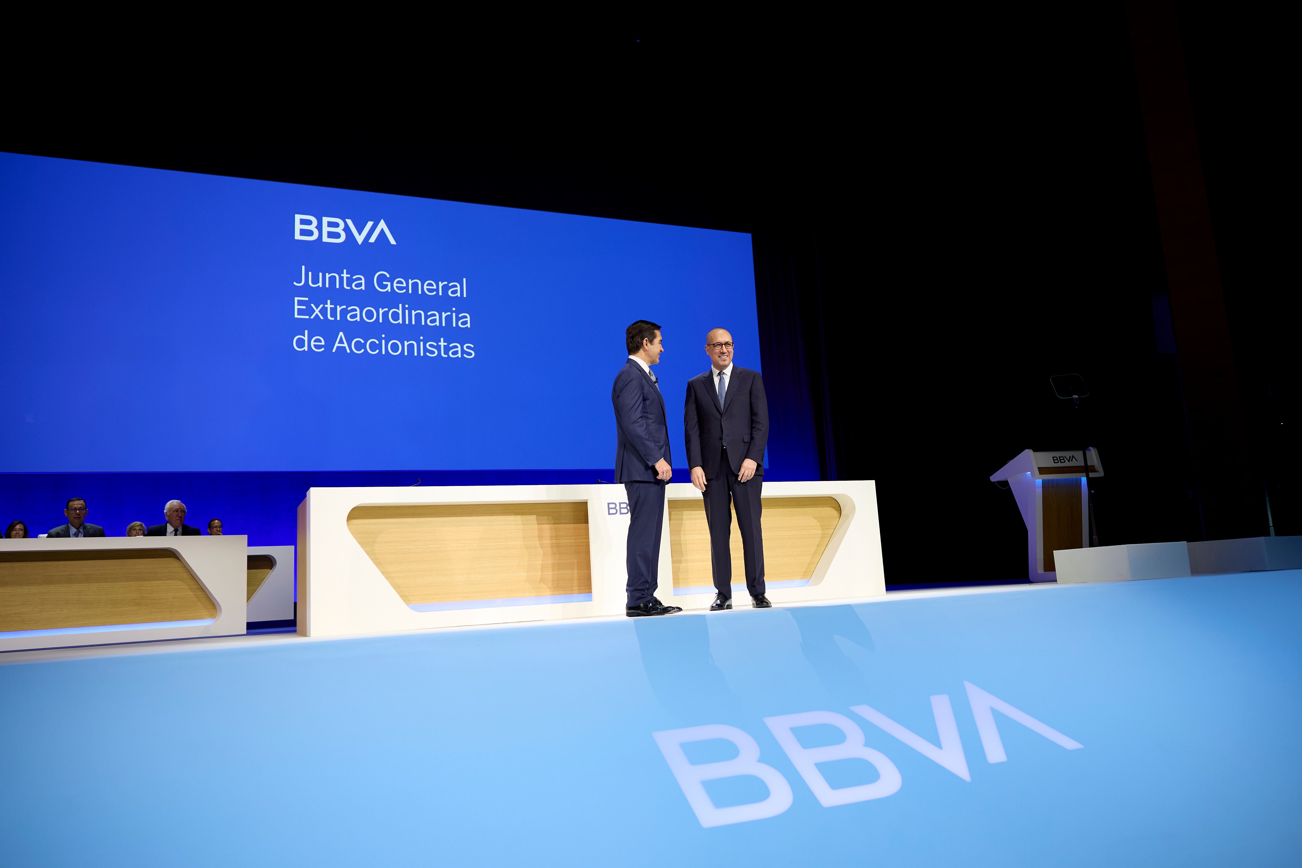 Junta general extraordinaria de accionistas del BBVA, en junio, en el Palacio de Euskalduna de Bilbao.