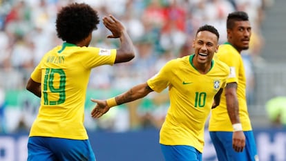 Willian e Neymar foram os destaques do Brasil contra o México.