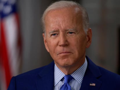 El presidente Biden, en un momento de la entrevista en '60 Minutes', de la cadena CBS.