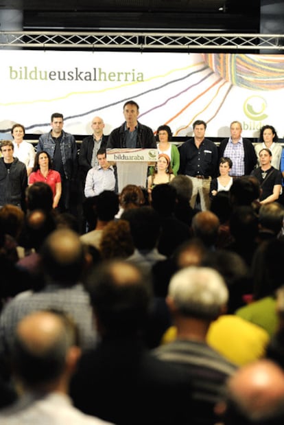 Presentación de las listas de Bildu en Vitoria y en las Juntas de Álava el pasado 19 de abril.