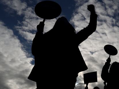 Mujeres participan a una manifestación contra la violencia machista.