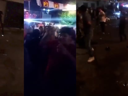 Imágenes de videos de redes sociales muestran el caos tras balacera en Monterrey, el 25 de abril 2023.