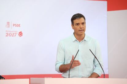 Pedro Sánchez durante su intervención.