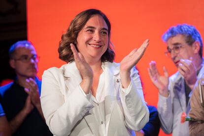 Ada Colau, durante la noche electoral. 

