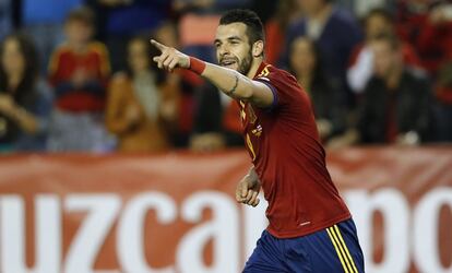 Negredo celebra el 1 a 0.